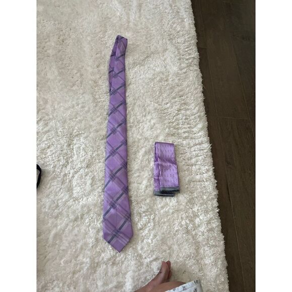 Sport Styles NHL Purple Neck Tie and Pocket Square - Picture 1 of 4